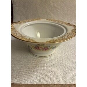 Imperial China Japan Komatsu Sugar Bowl No Lid Floral Gold Rim Vintage